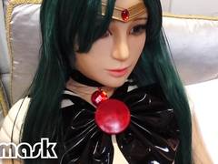 Sailormoon latex doll bondage cosplay